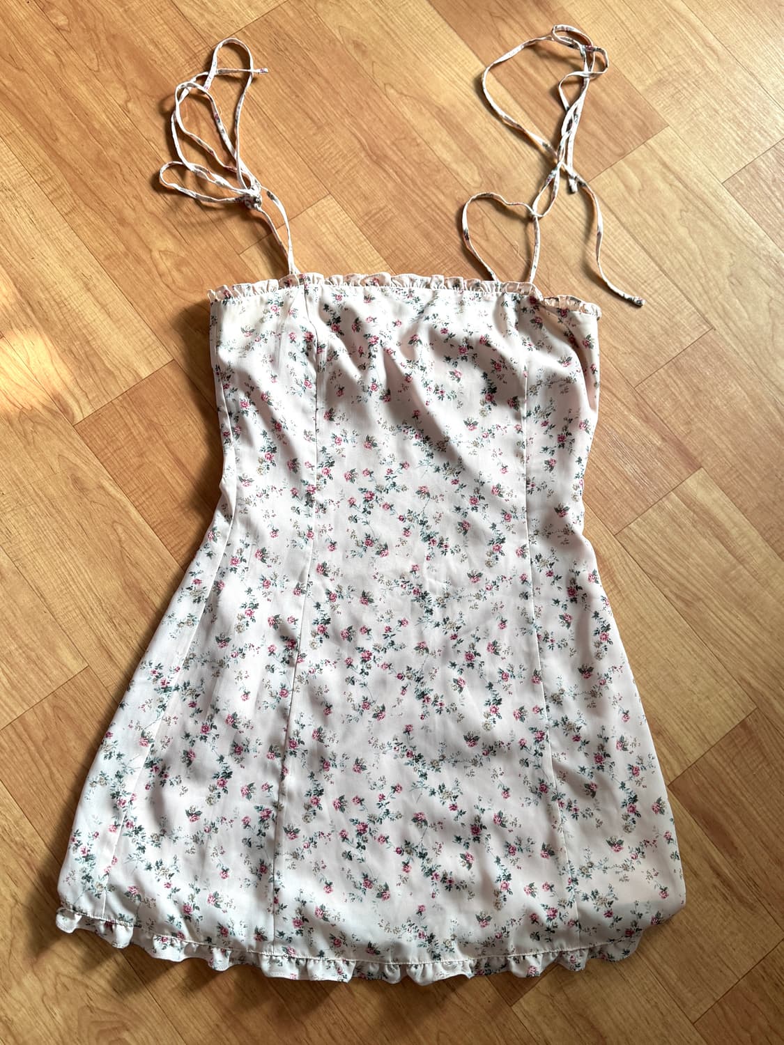 낫유어로즈 프릴 미니 드레스 핑크 S 상품이미지2