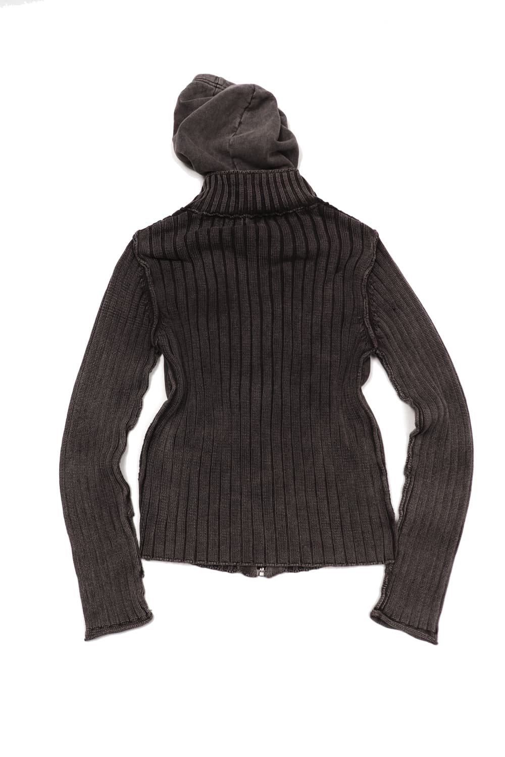 이중 레이어드 니트 후드 집업  상품이미지2