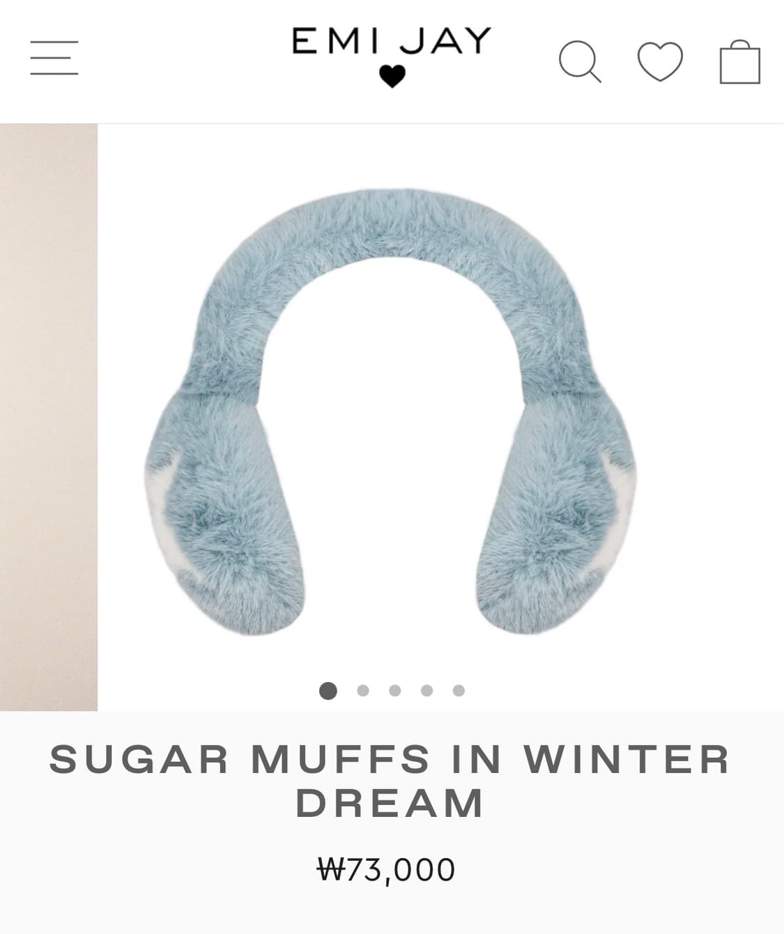 Emi jay 이어머프 sugar muffs in winter dream 상품이미지2