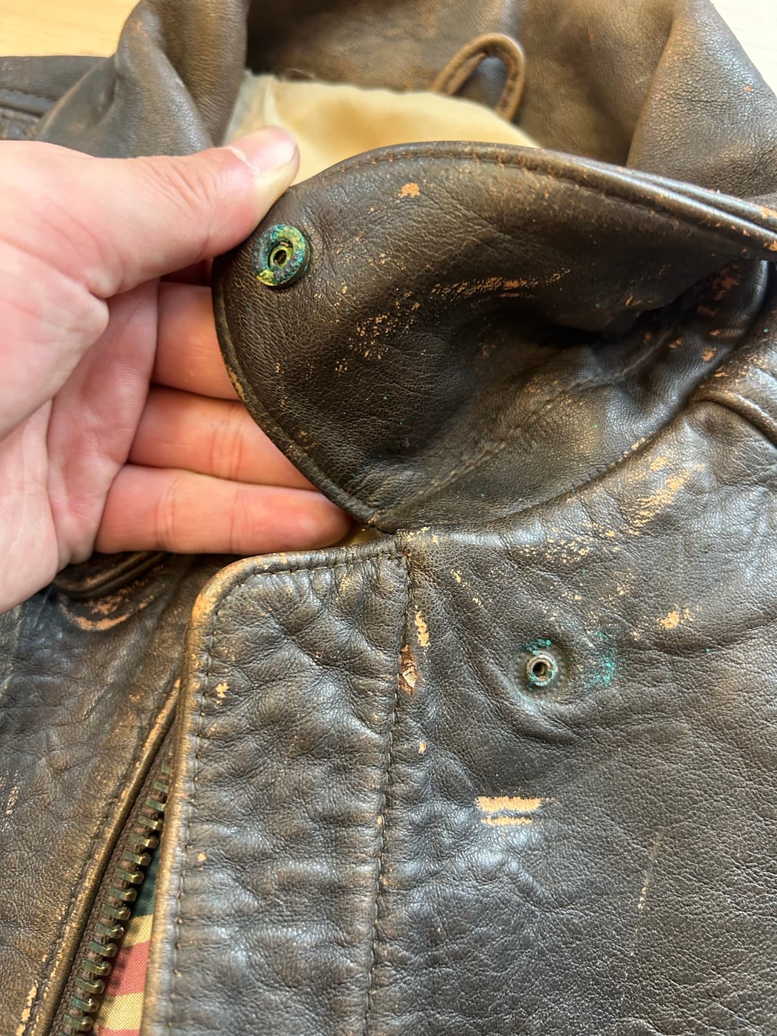 90‘s Avirex 아비렉스 A-2 레더자켓 상품이미지8