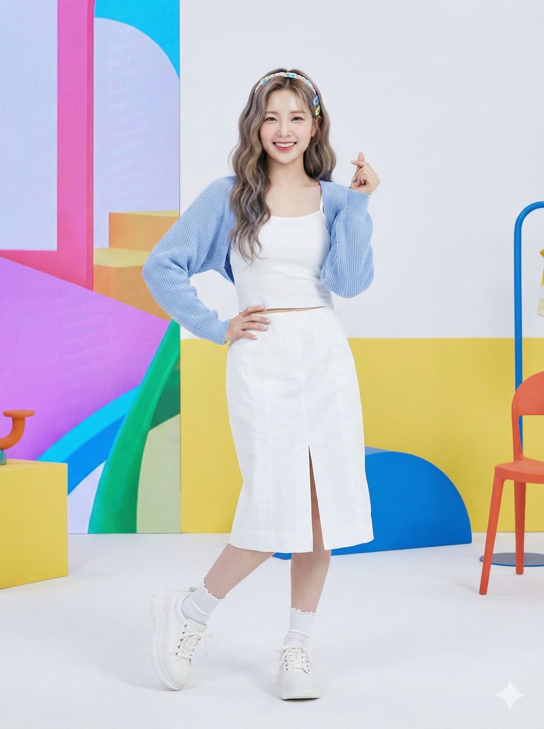 아르마니 익스체인지 화이트 코튼 스커트 상품이미지1