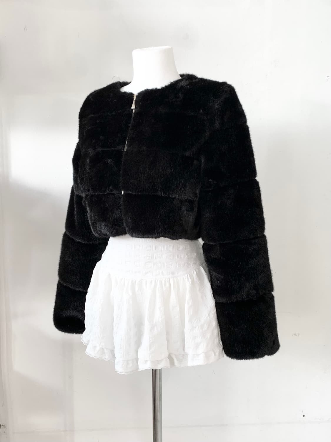 Lip service 블랙 숏 갸루 퍼자켓 상품이미지1