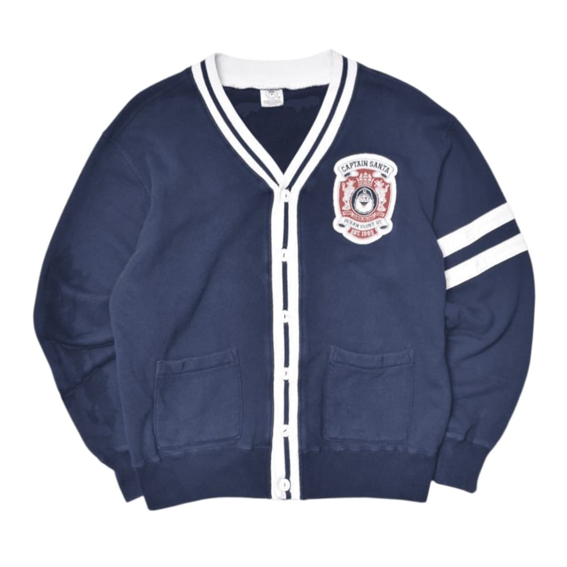 캡틴산타 빈티지 구제 와펜 라인배색 브이넥 가디건 M25070131 상품이미지1