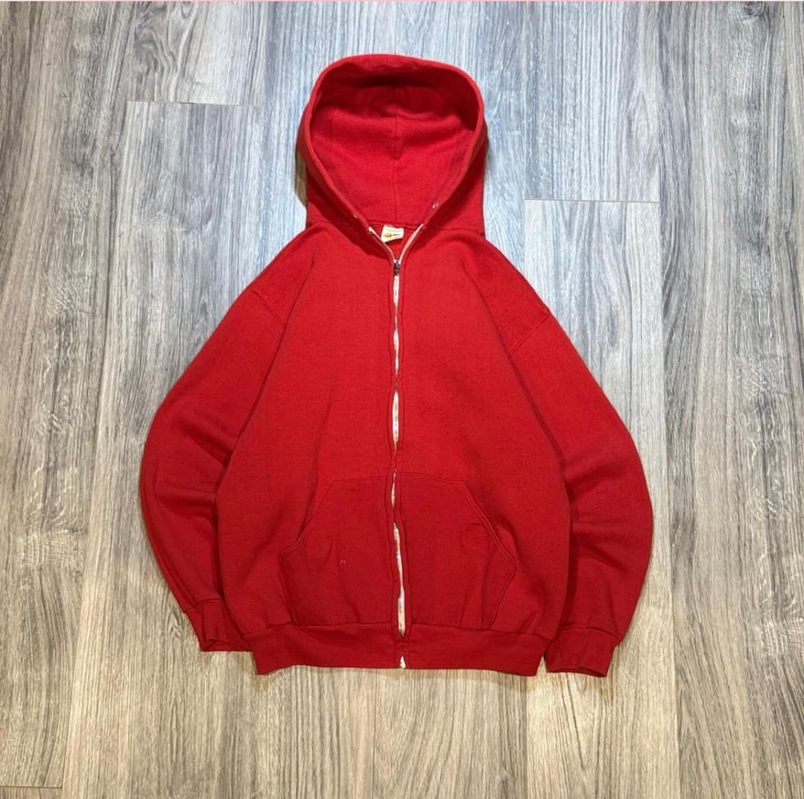 70s Russell Athletic zip up 후드 레드 M 상품이미지1