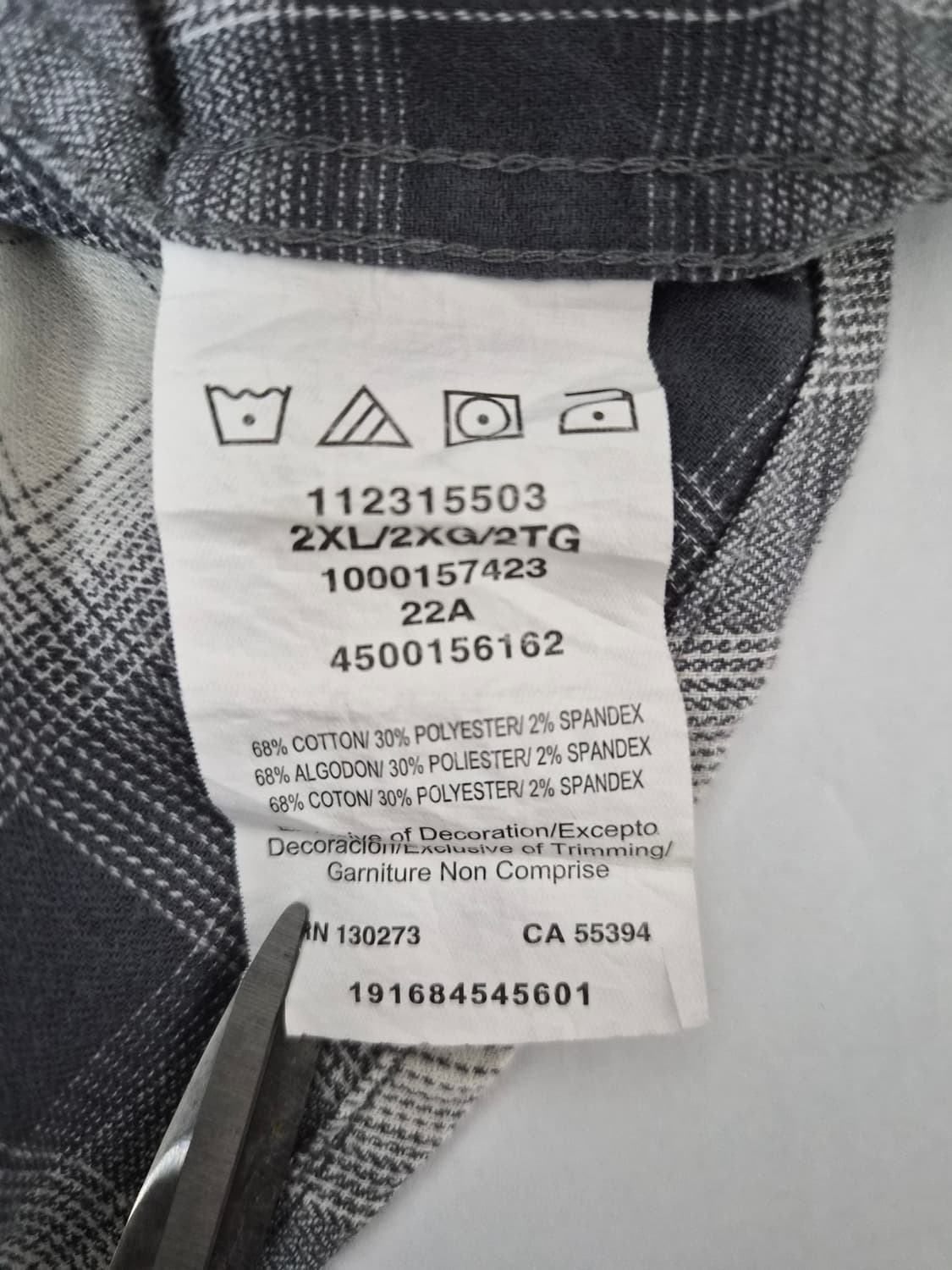 랭글러Wrangler 체크 셔츠 2XL사이즈 - S307 상품이미지5