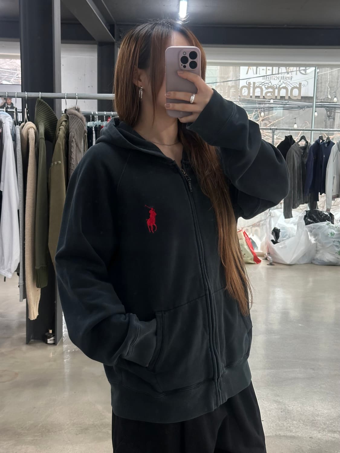 폴로랄프로렌 빅포니 후드집업 블랙 상품이미지2