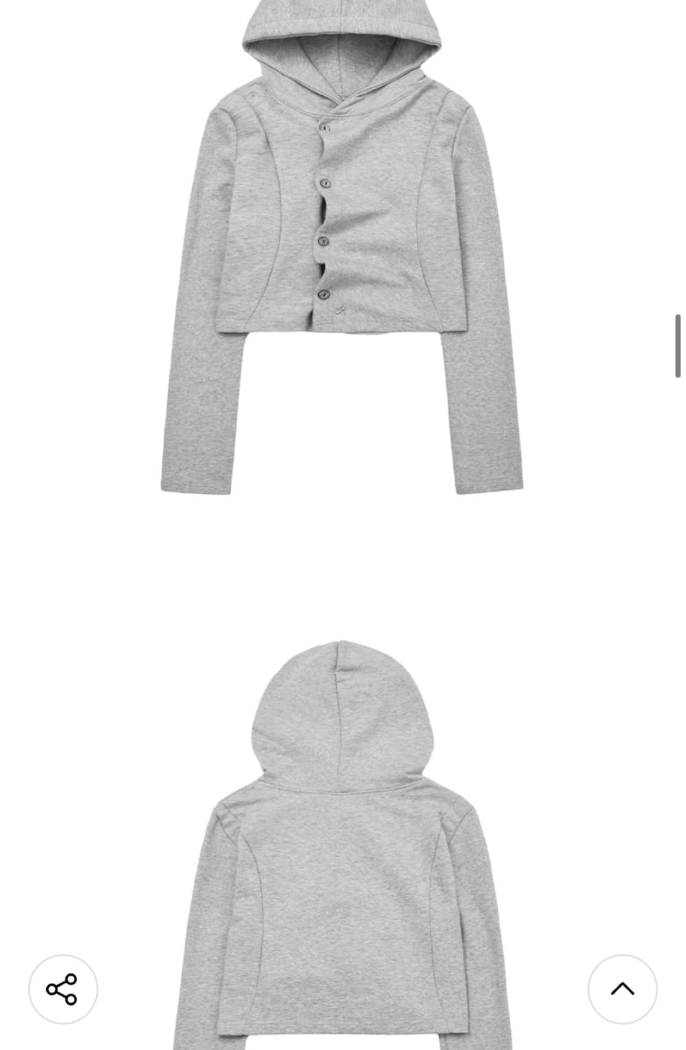 슬릭글로우 로고 사이드 버튼 셔링 후드 탑 상품이미지3