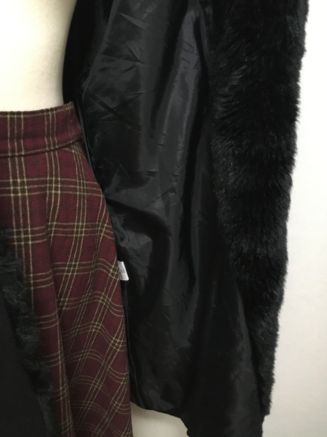 일본빈티지 블랙 울 앙고라 후드 퍼 떡볶이 코트 모리걸 미니멀 상품이미지5