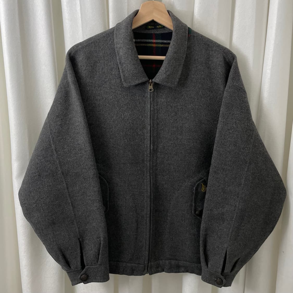 빈폴 체크 & 챠콜 리버시블 모직 자켓 상품이미지4