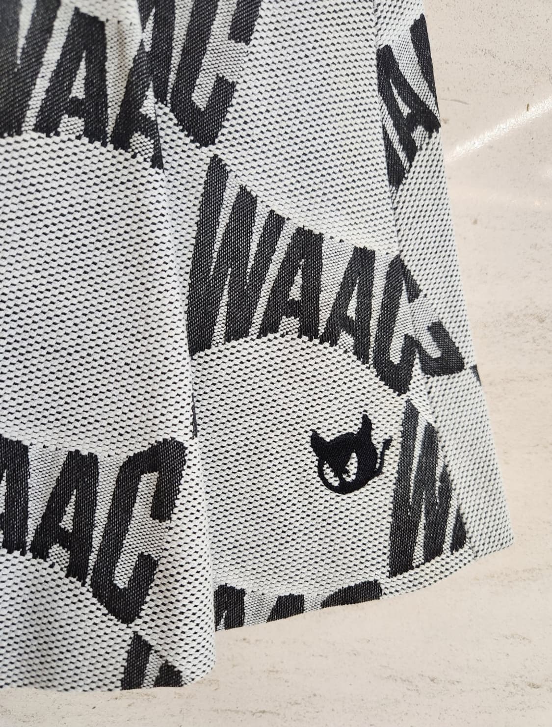 WAAC 왁 모노그램 자카드 레더라인 스커트 44사이즈 상품이미지5