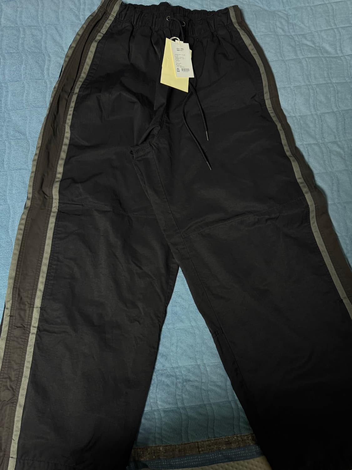 4) 폴리테루 정규 나일론 트랙 팬츠 트랙팬츠 블랙 상품이미지1