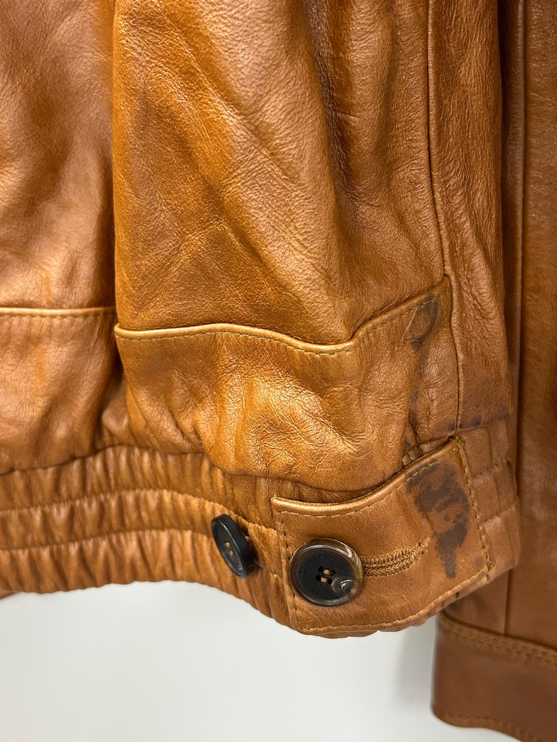 STU 커브드 레더 자켓 카멜 [L] 상품이미지9