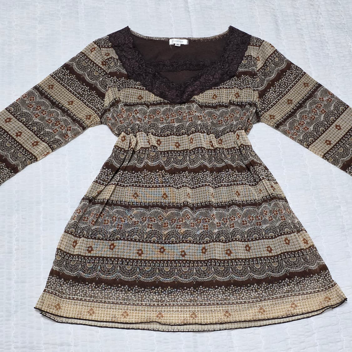 보헤미안 오리엔탈 레이어드 레이스 블라우스 상품이미지1