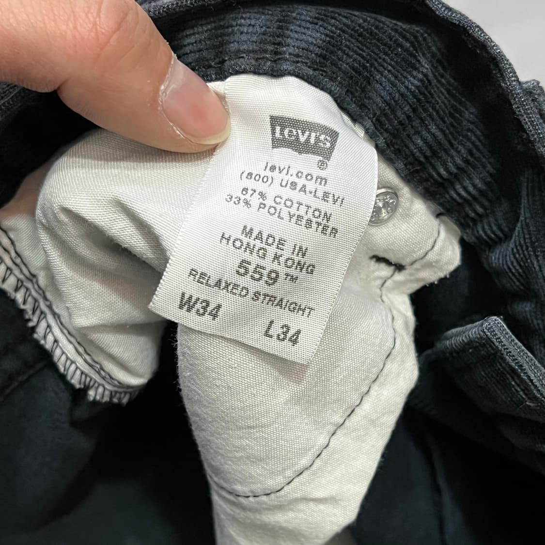  리바이스 559 블랭크탭 코듀로이 팬츠 y14527 상품이미지9