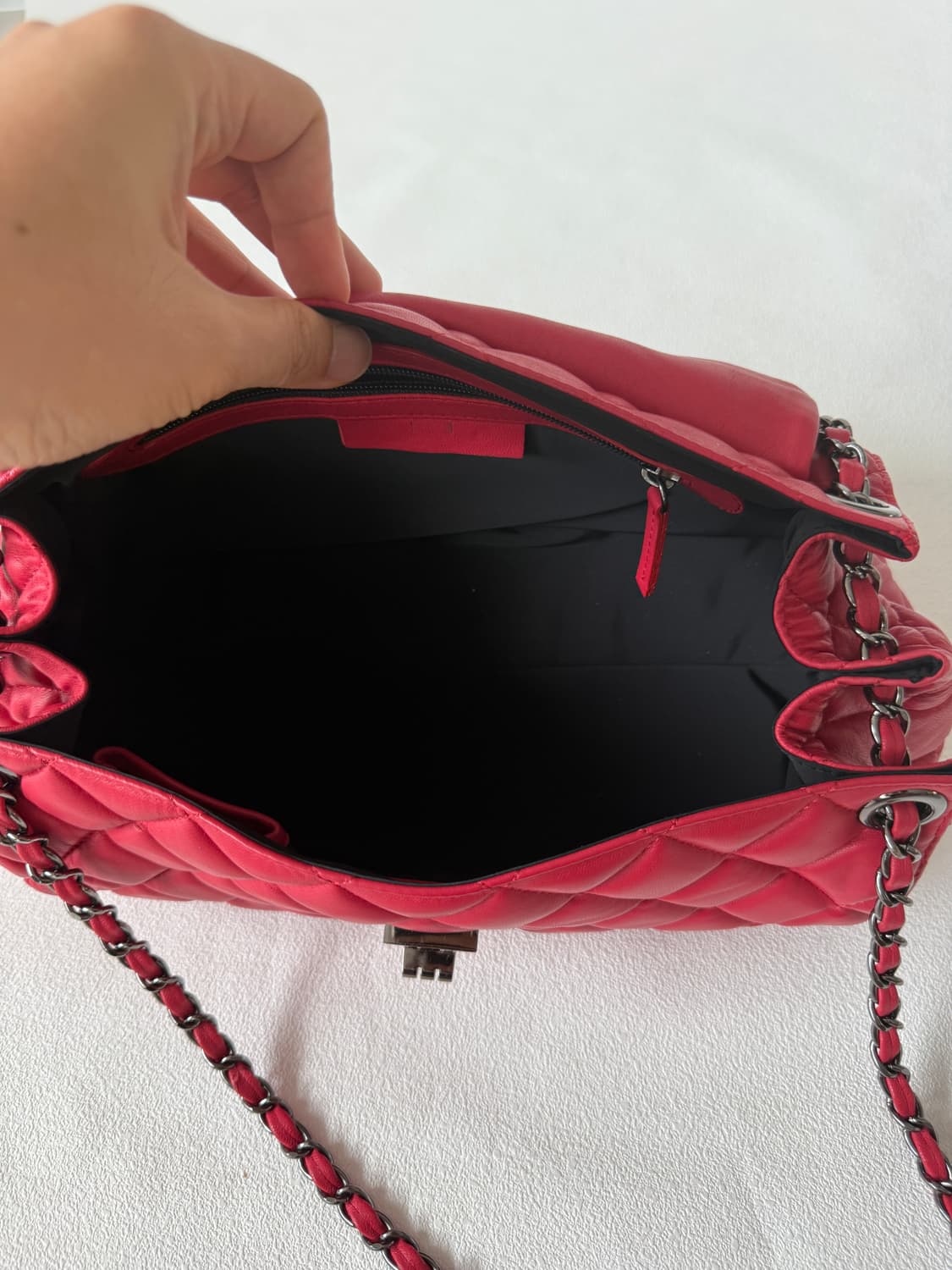 Pre owned 램스킨 레더 숄더백 상품이미지10
