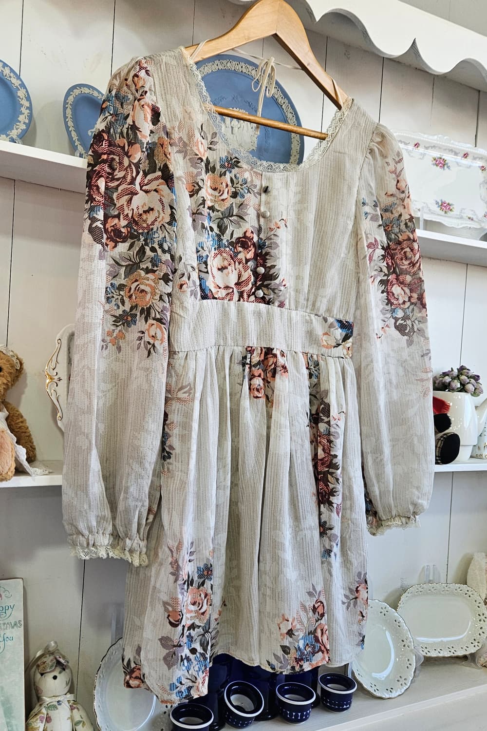 플라워 쉬폰 셔링 원피스 상품이미지6