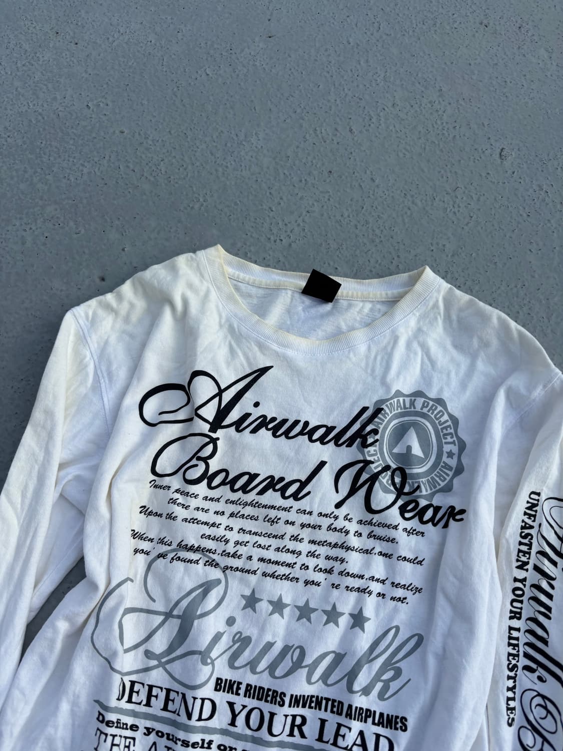 “Airwalk”Y2K Print White Sleeve 상품이미지4