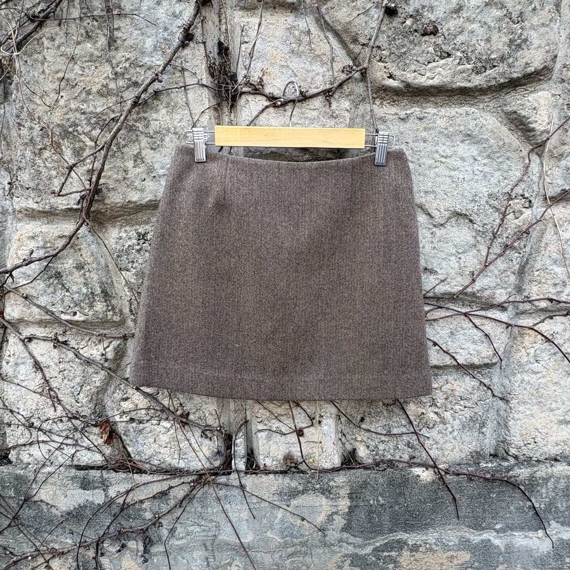 빈티지 울 해링본 A라인 미니스커트 상품이미지1