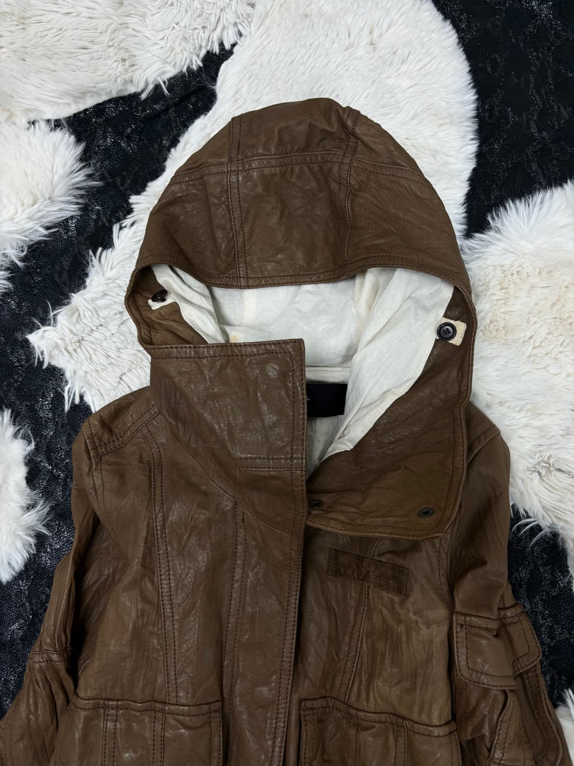 🖤RARE🖤Opium Brown Over Hoodie Leather  상품이미지7