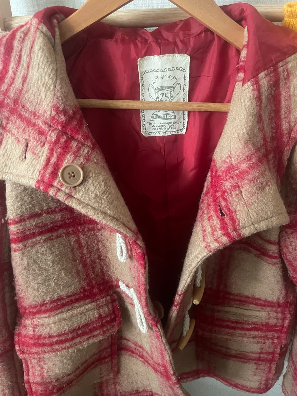 모리걸 빈티지 레드 체크 숏 떡코 상품이미지4