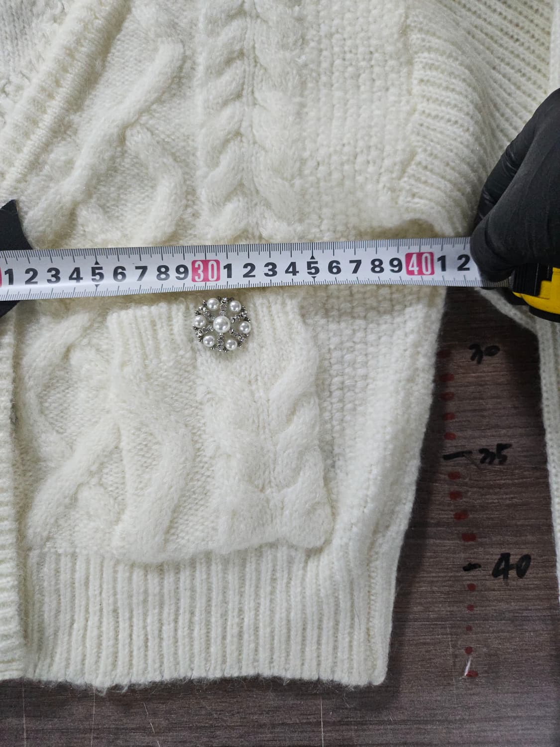 아이보리  니트 리본 가디건 M 상품이미지4