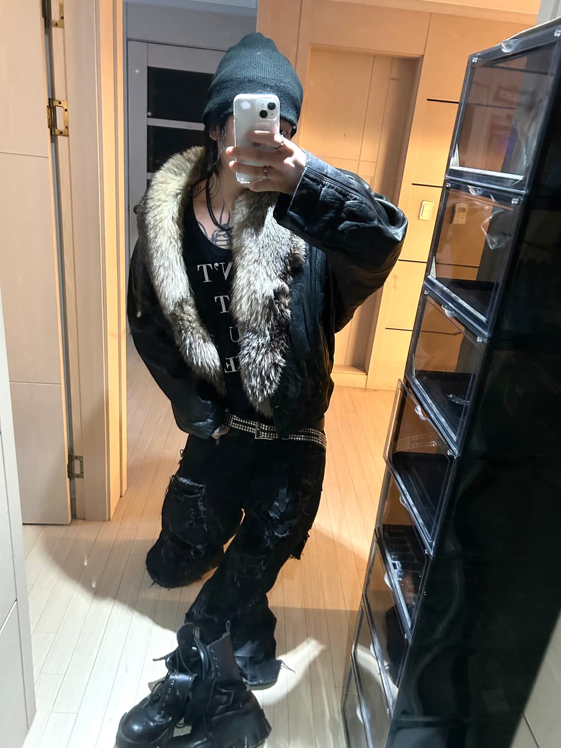 Sheep Skin Fur Leather Jacket 상품이미지2