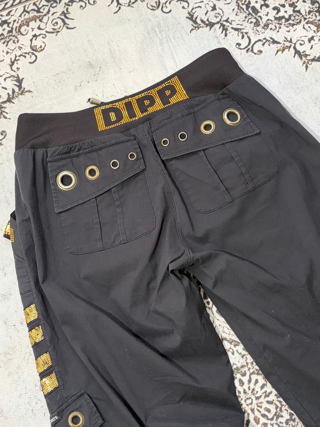 PUNK skull cross gold cubic pants  상품이미지6