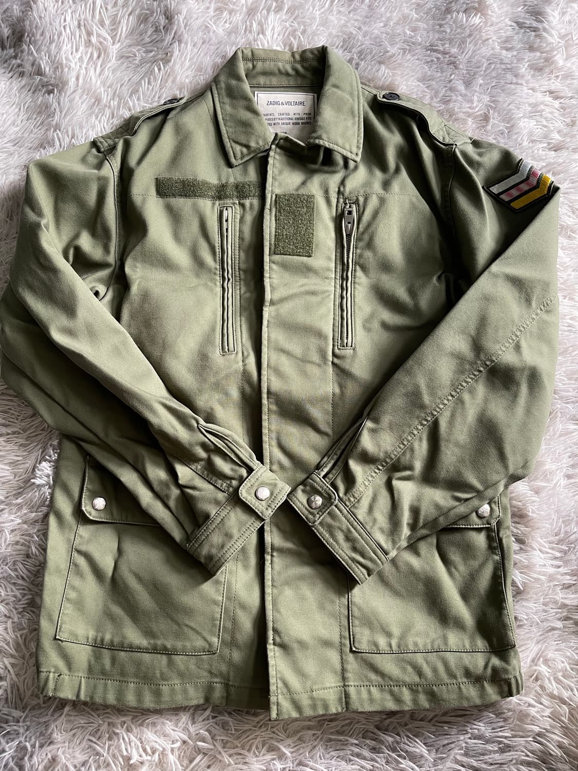 쟈딕앤볼테르 카키 야상 밀리터리 자켓 웨이브 자수 상품이미지3