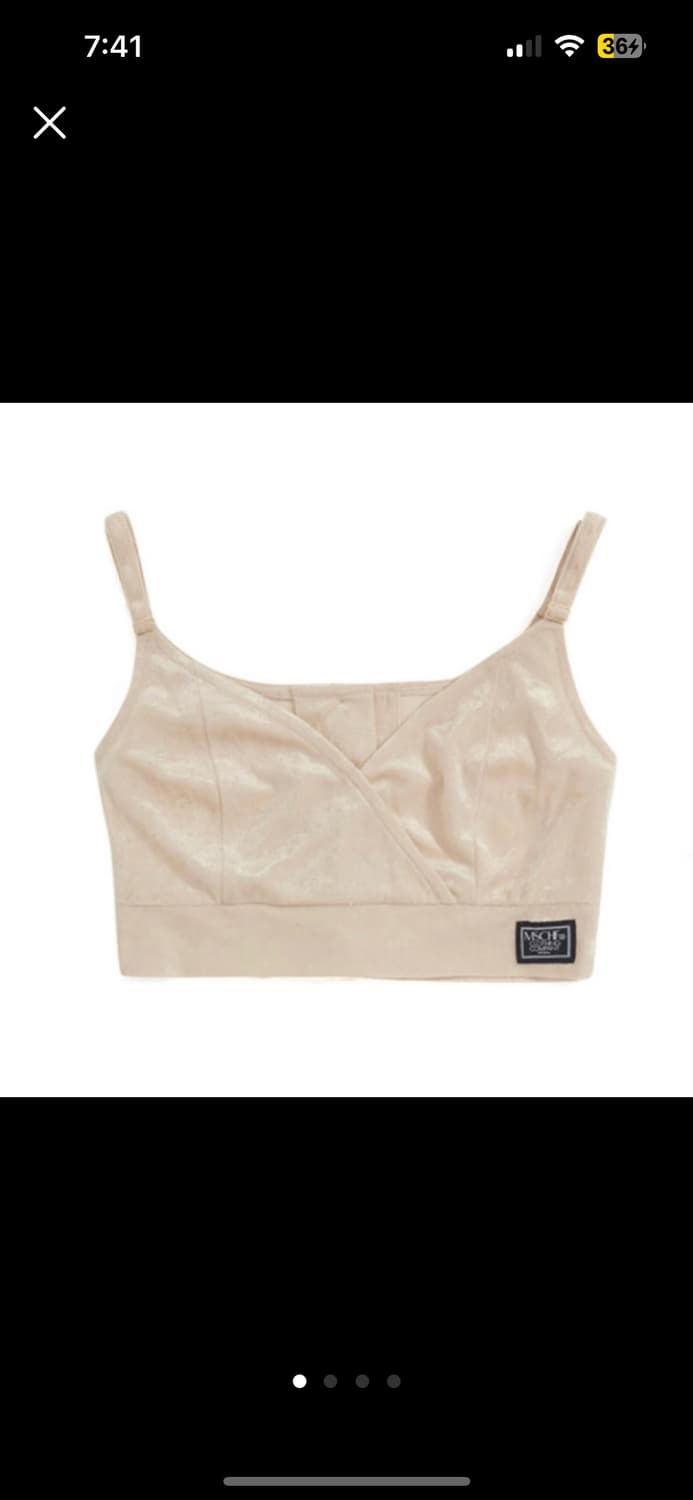 미스치프 벨벳 크롭 뷔스티에 베이지 상품이미지4