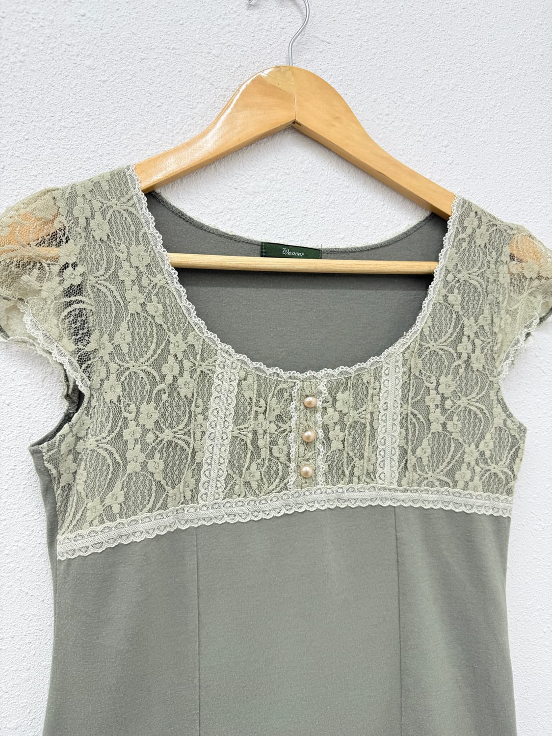 빈티지 weaver 카키 레이스 슬림 블라우스 상품이미지4