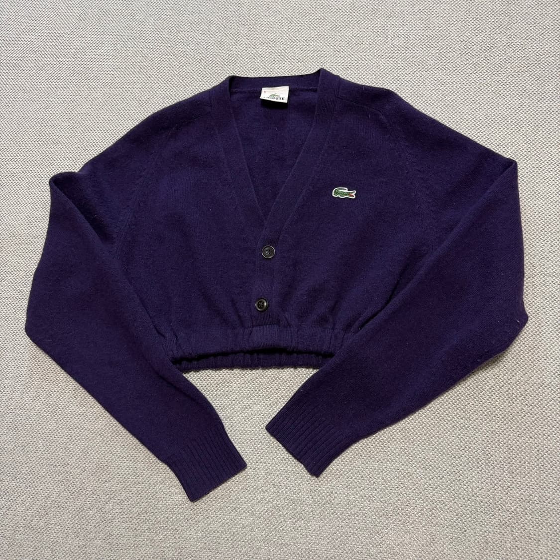 라코스테 크롭 커스텀 니트 가디건 상품이미지1