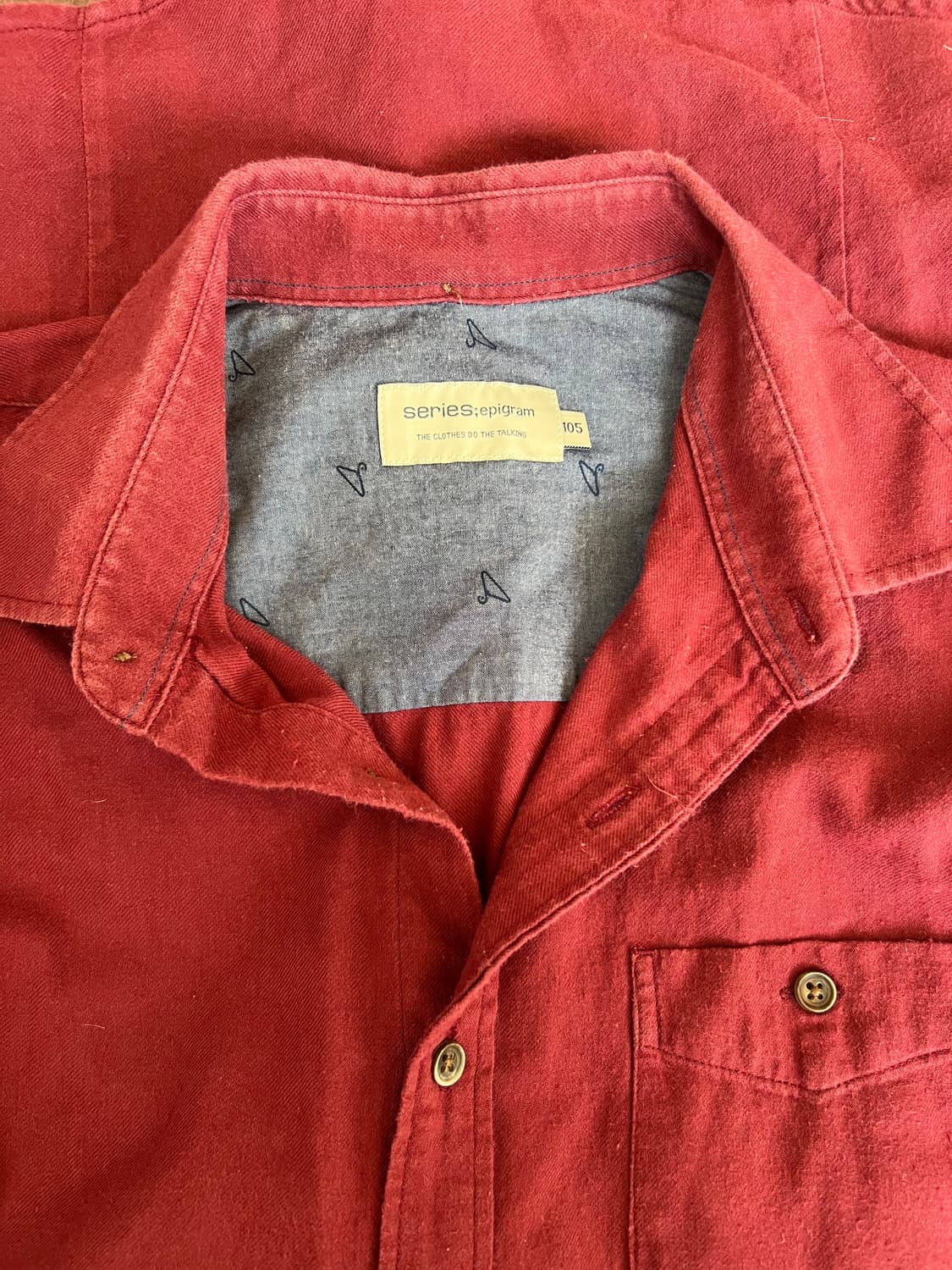 시리즈 남성 레드 코튼긴팔셔츠 상품이미지5