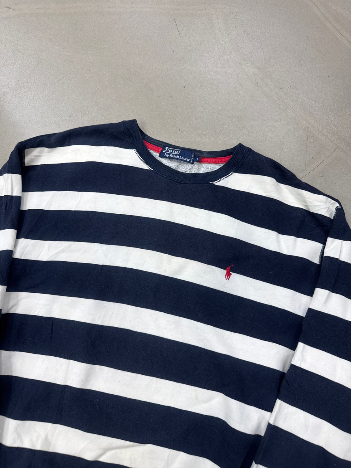 폴로 스트라이프 맨투맨 L 상품이미지2