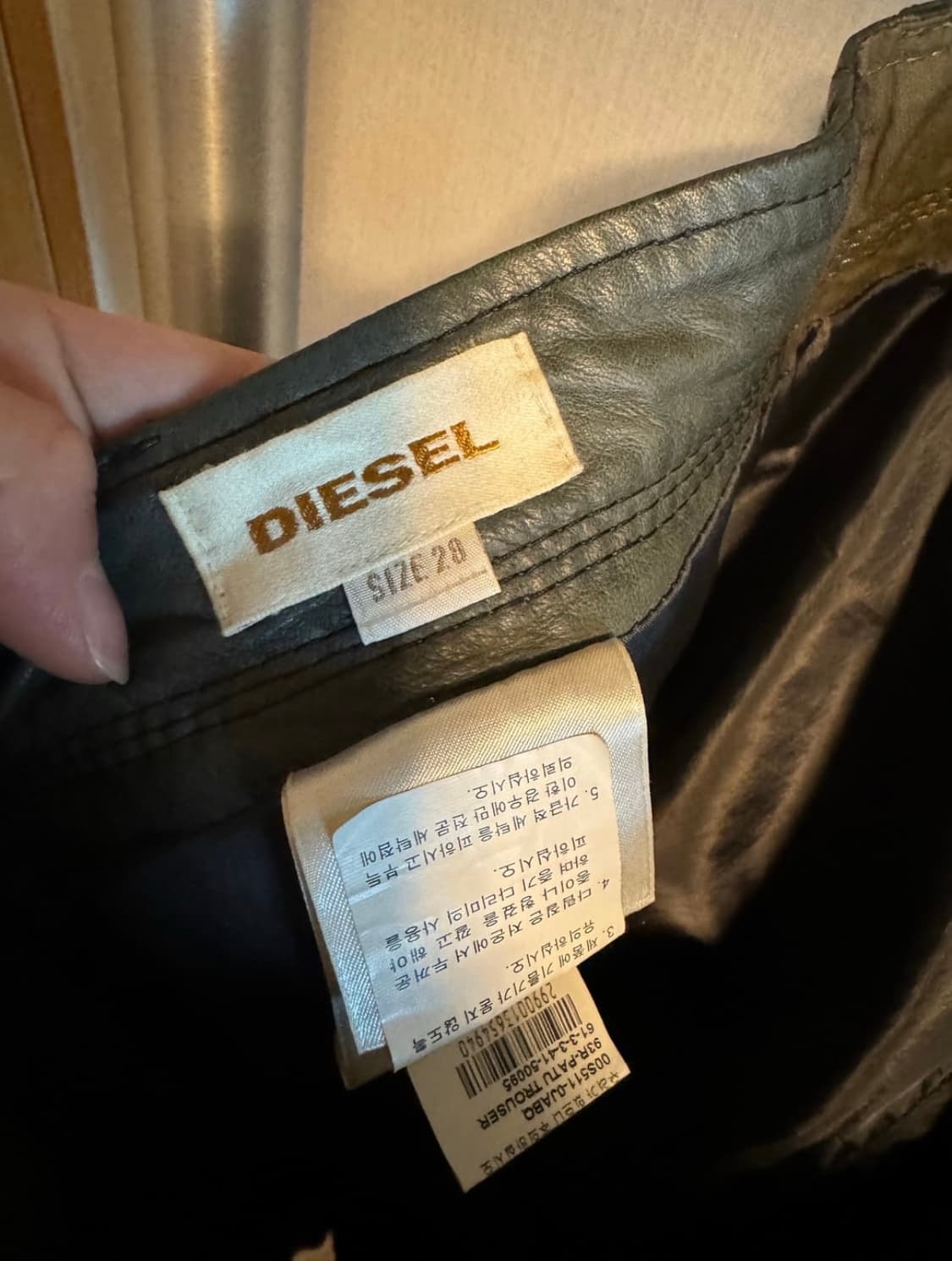 디젤 레더 팬츠 29 상품이미지5