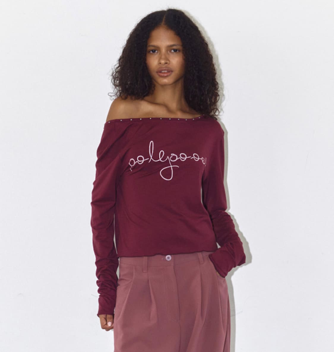 Polysooem -STUDDED TOP (WINE) 상품이미지2