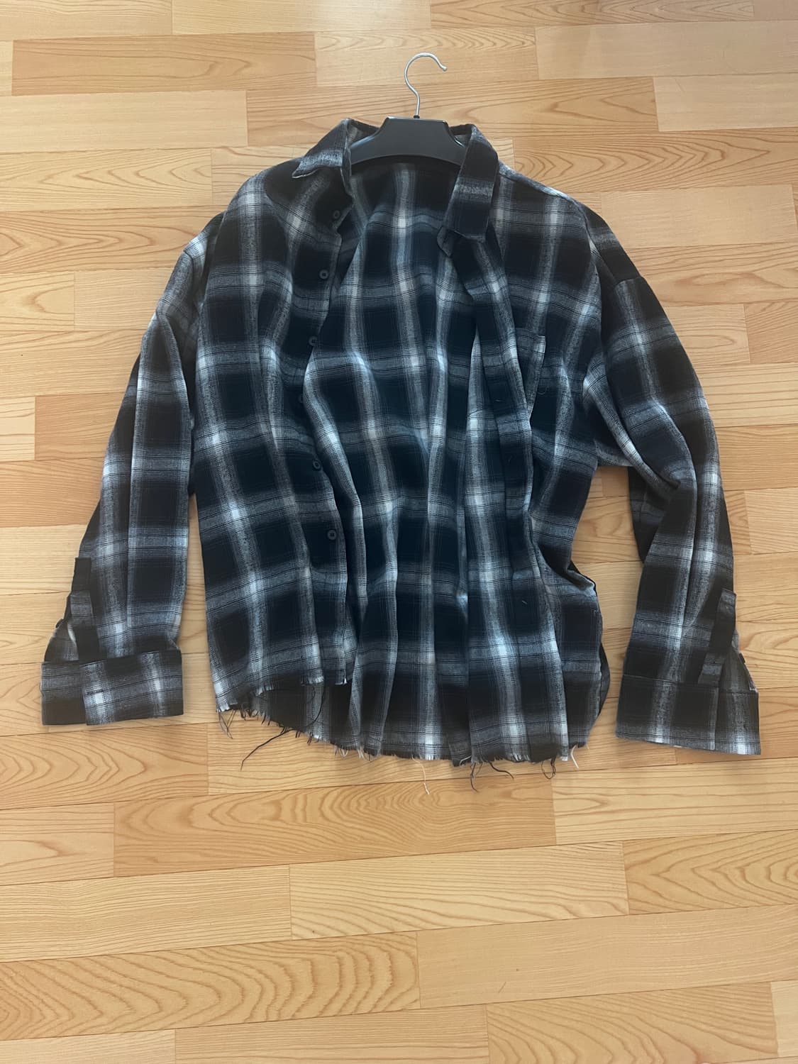 빈티지 데미지 체크 셔츠 상품이미지1