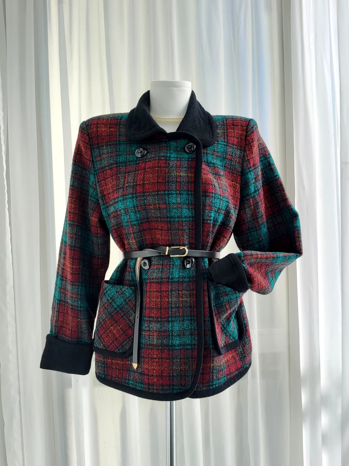 레트로 체크 자켓  상품이미지5