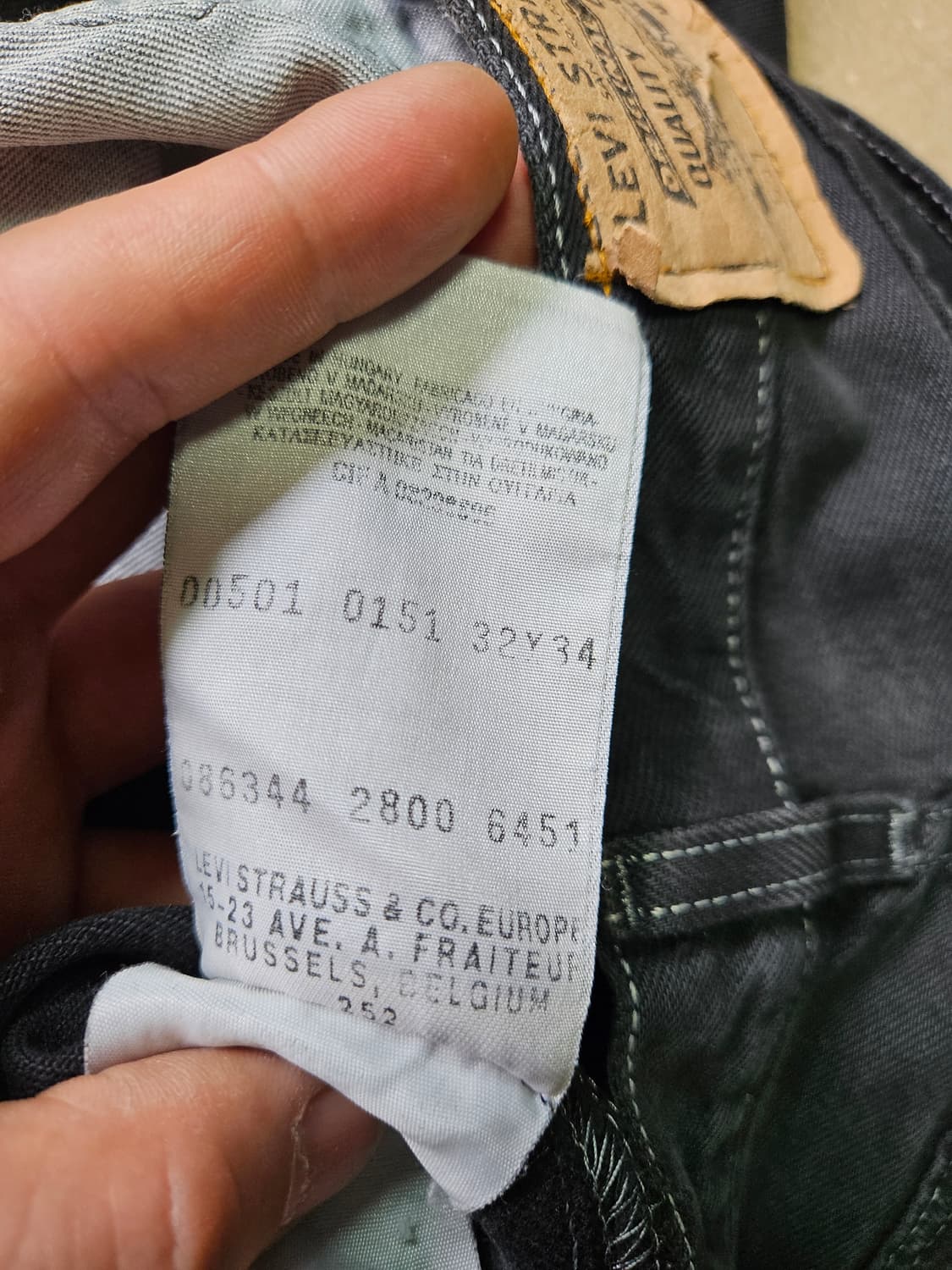 유럽 리바이스 501 블랙진 32x34 상품이미지8