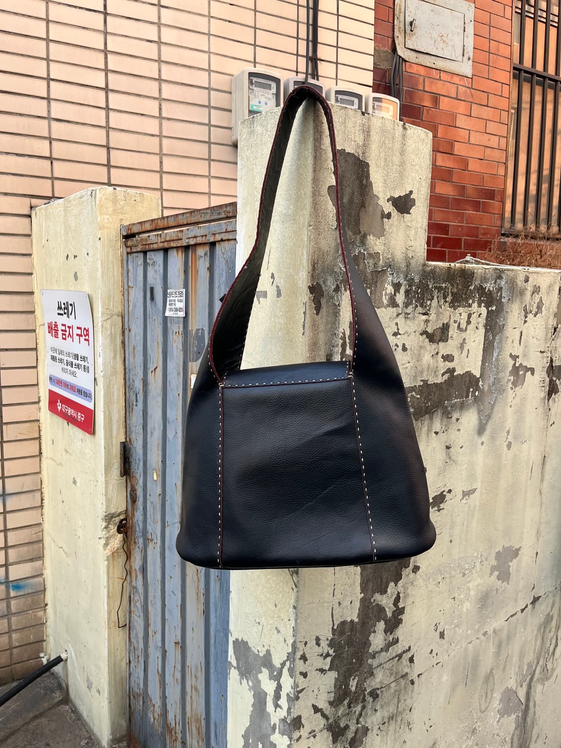 Vintage 리얼레더 빅 숄더백  상품이미지3