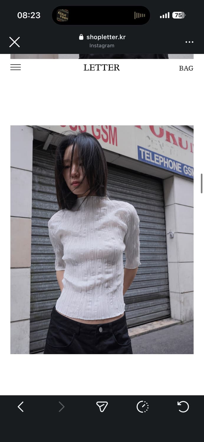 letter double pleats top, ivory 상품이미지2