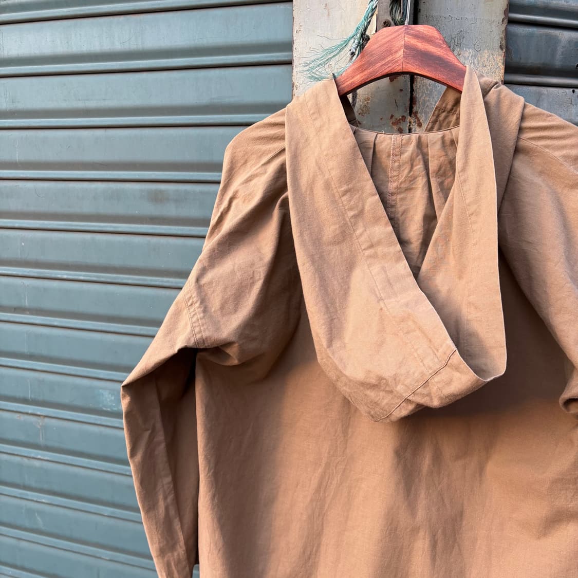 70s 이세이미야케 스포츠 베이지 스모크 후디 포켓 셔츠 상품이미지9