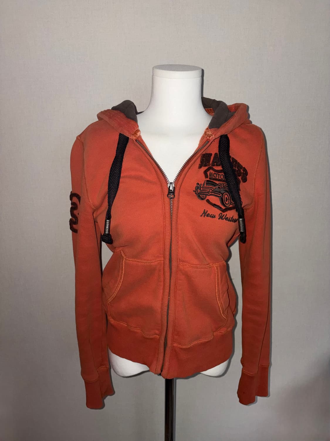 빈티지 스포티 후드집업 오렌지 상품이미지1