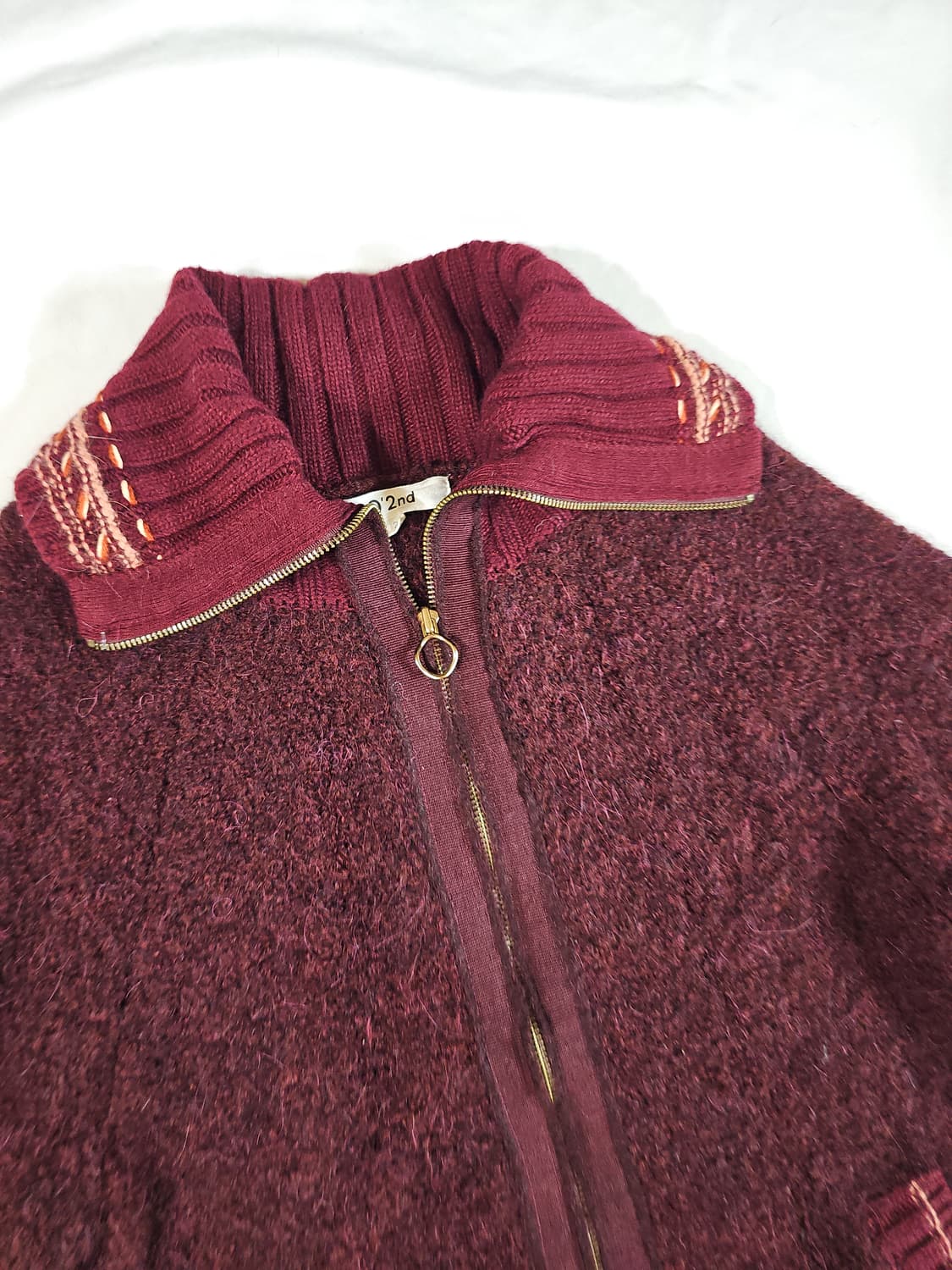 정가55만원대) 오즈세컨 보헤니안 에스닉 자수 스티치 모헤어 집업 가디건 상품이미지5