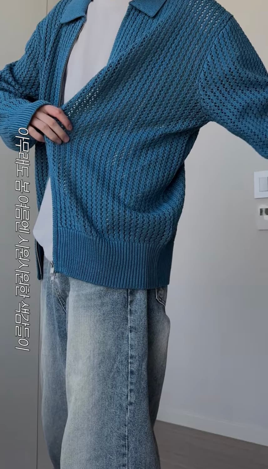 르마드 스카시 카라집업 니트 3사이즈 (착샷) 상품이미지3