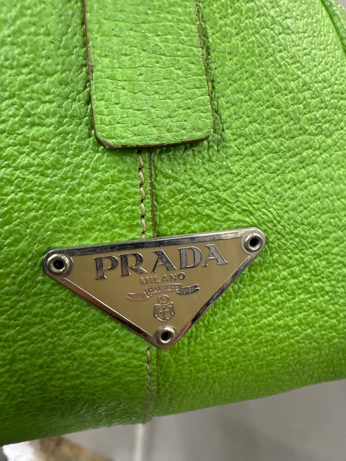 프라다 정품 바울레토 토트백 베이지/라임 상품이미지4