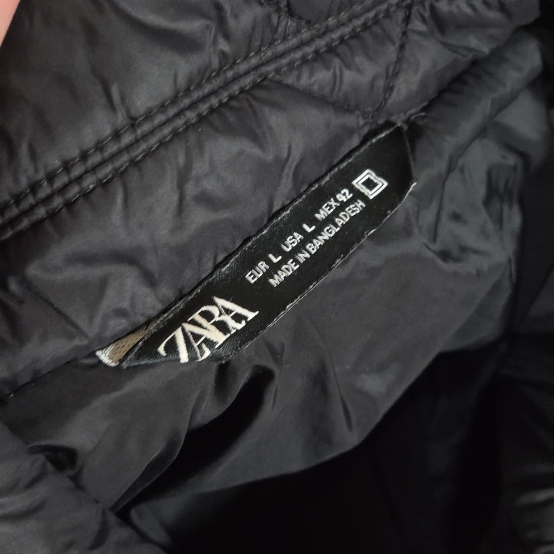 자라 패디드 누빔 블랙 셔츠 상품이미지7