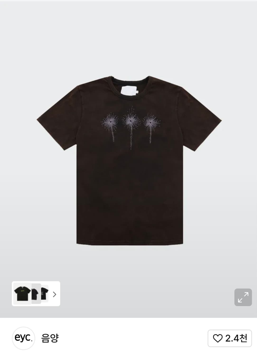 음양 Wild Flowers Embroidery T-shirt  상품이미지1