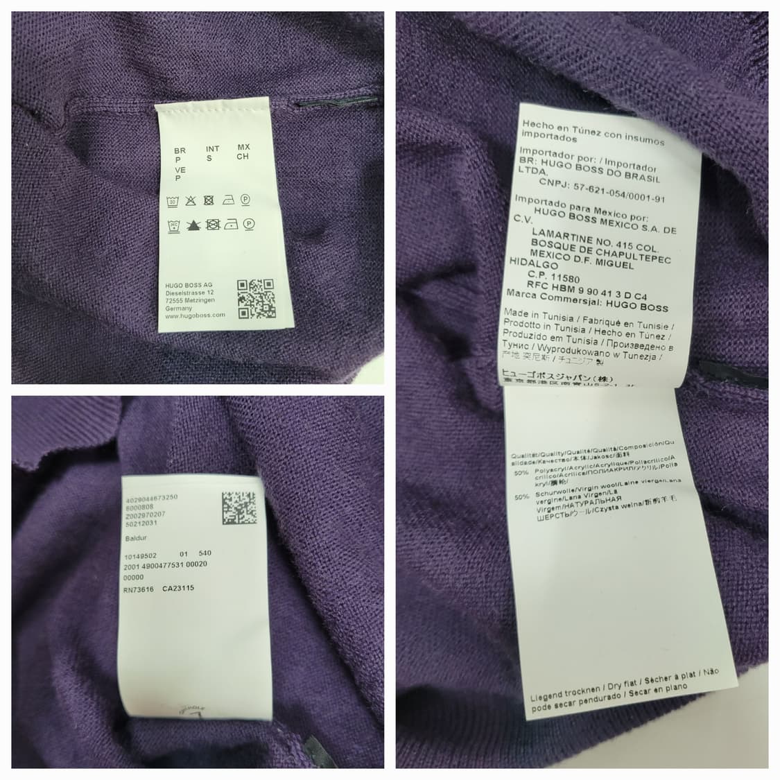 BOSS 휴고 보스 버진울 브이넥 니트/ 남 L 상품이미지9