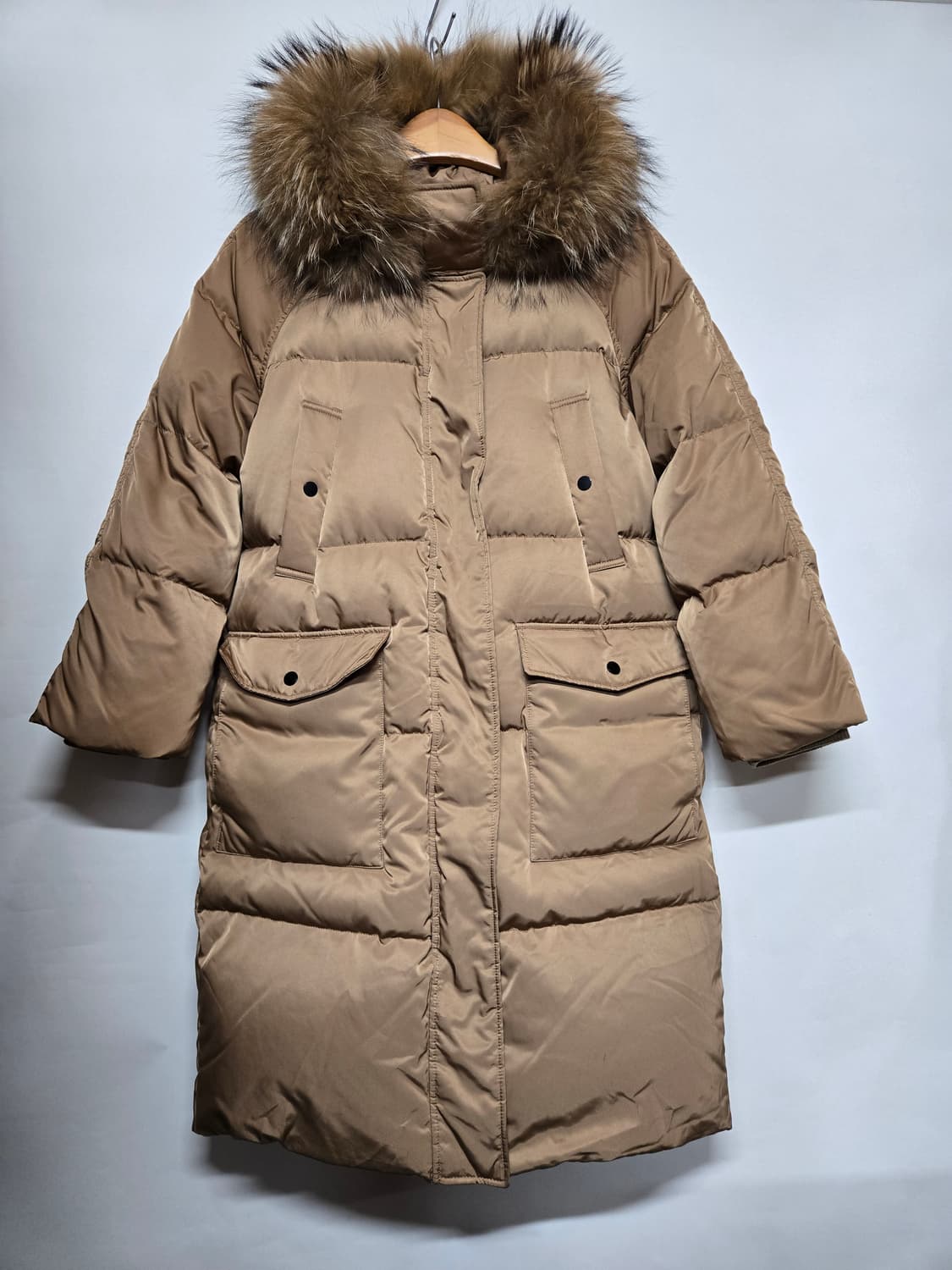 스테파넬 구스 라쿤퍼 롱패딩 S  상품이미지1