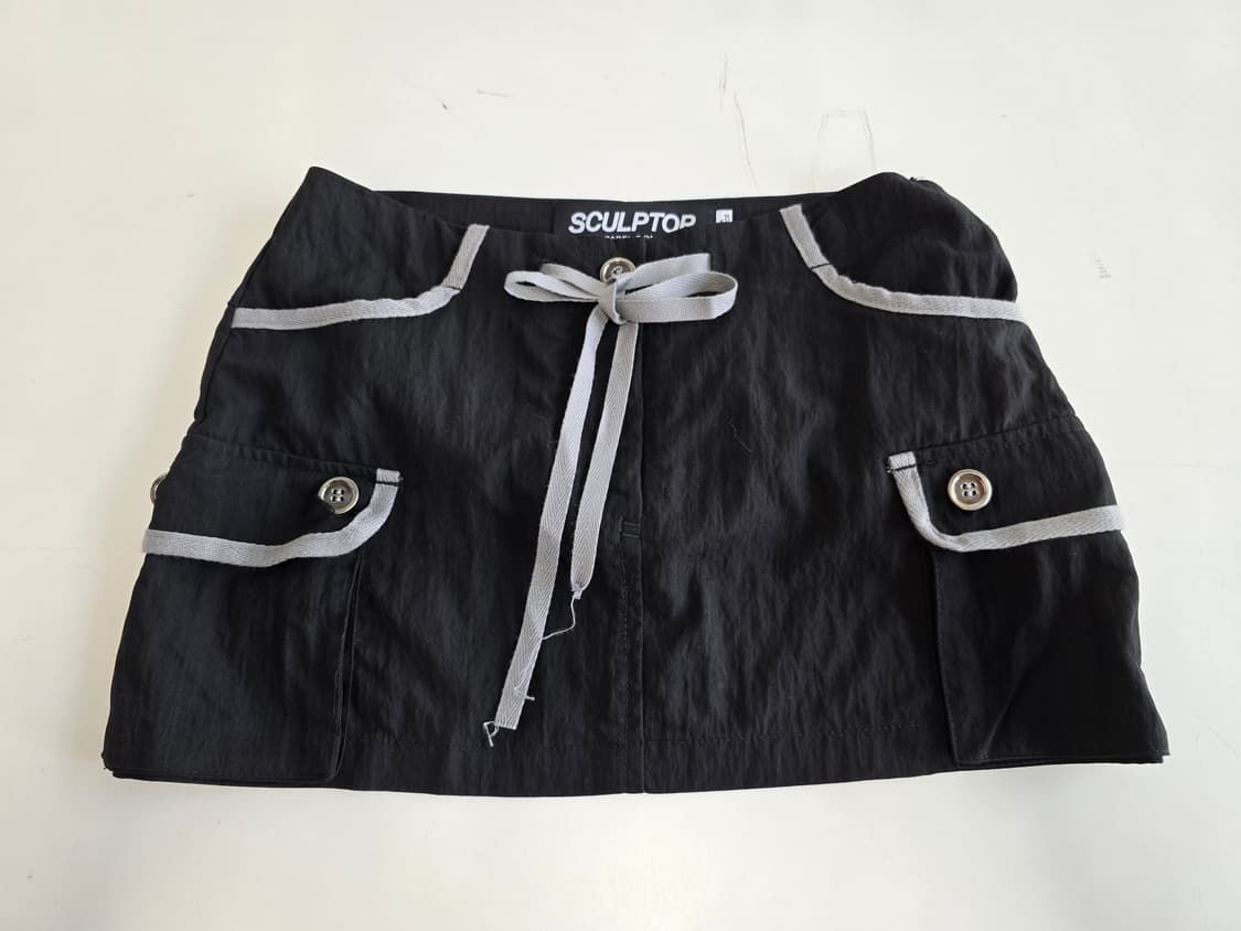 스컬프터 로우라이즈 미니 스커트 블랙 XS 상품이미지1